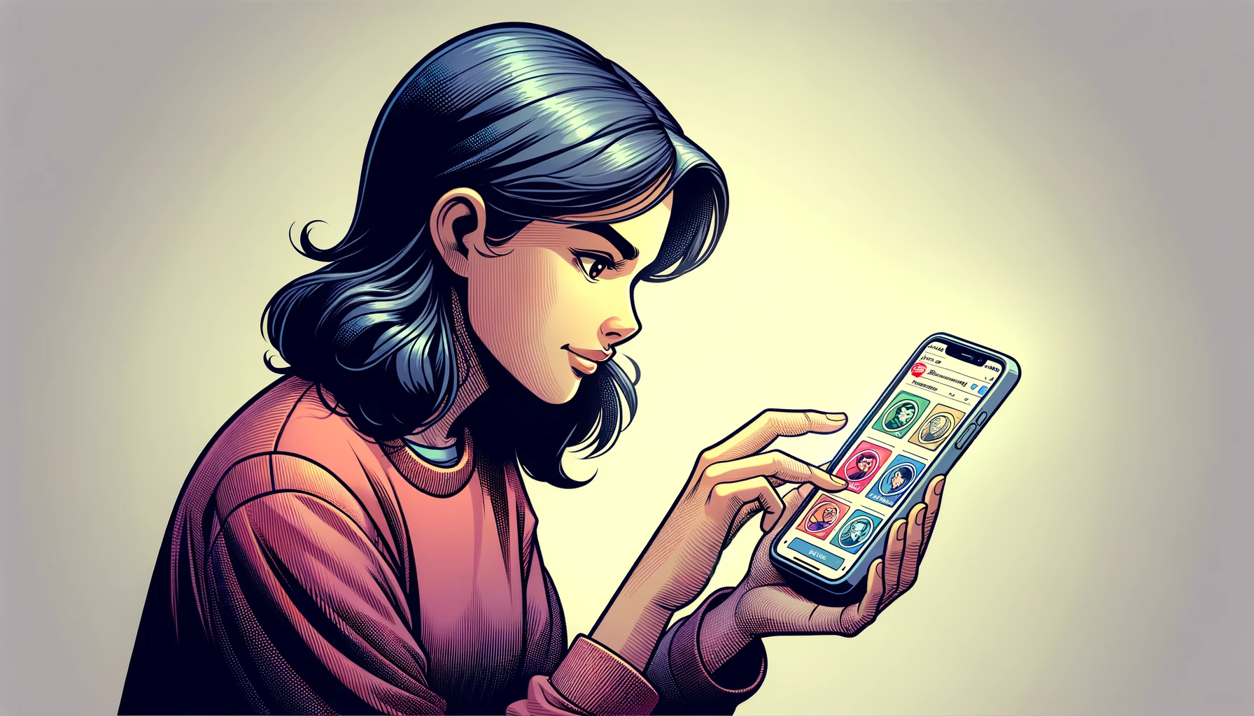 Kobieta przeglądająca zawartość strony internetowej na urządzeniu mobilnym